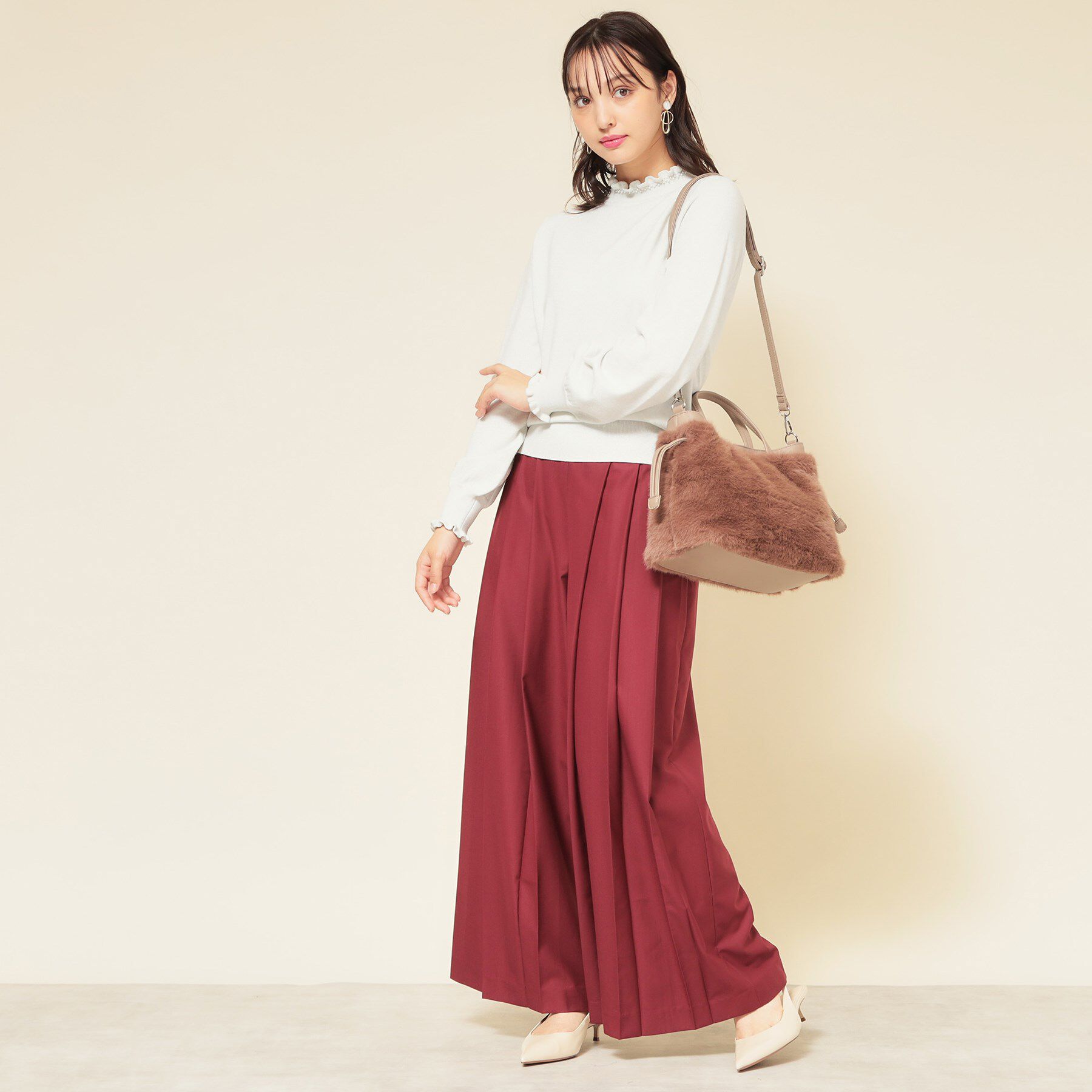 SunaUna「【SS～Lサイズ展開／6色展開】パール調ニット」|ニット・セーター|