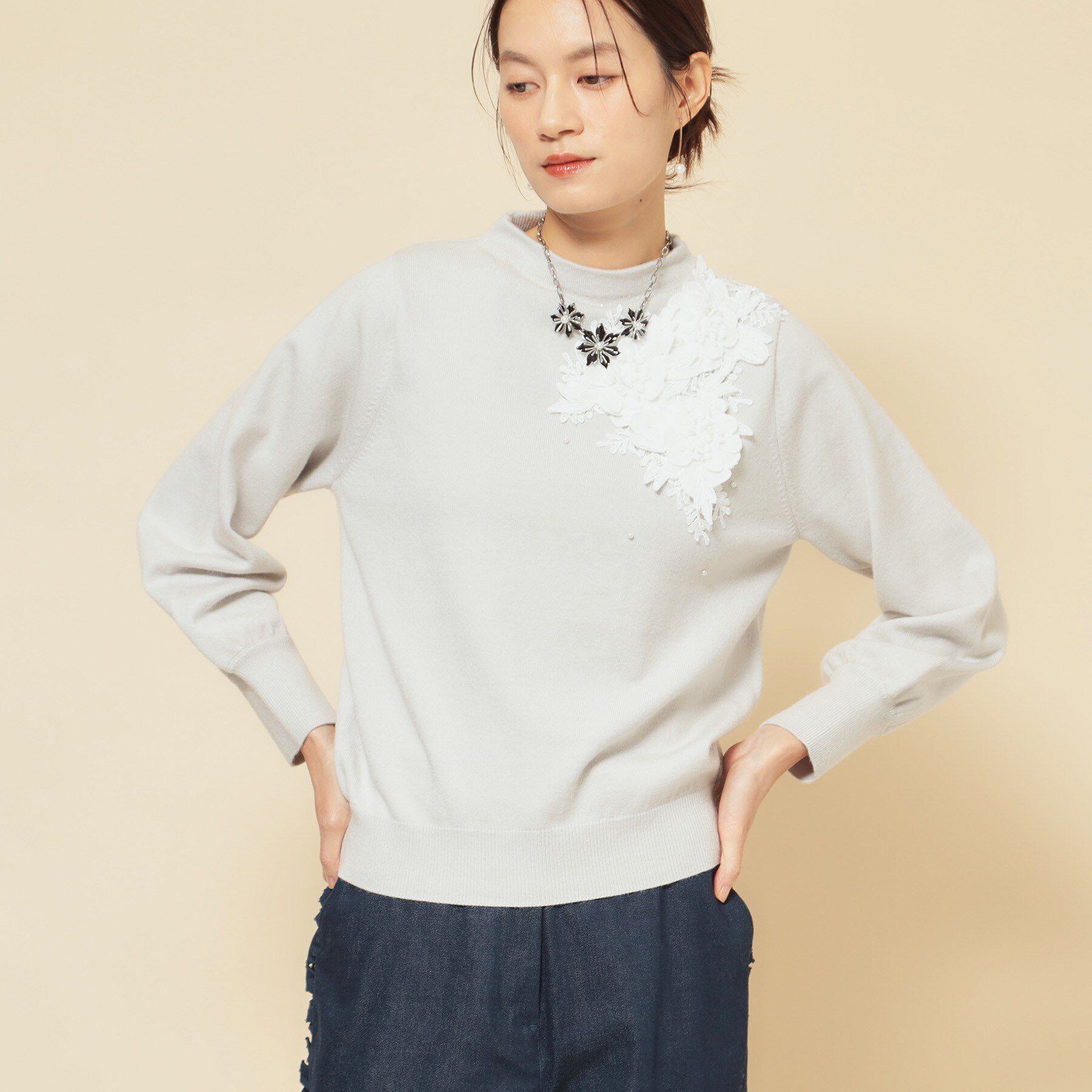 SunaUna「【洗える】ケミカルレースニット」|ニット・セーター|