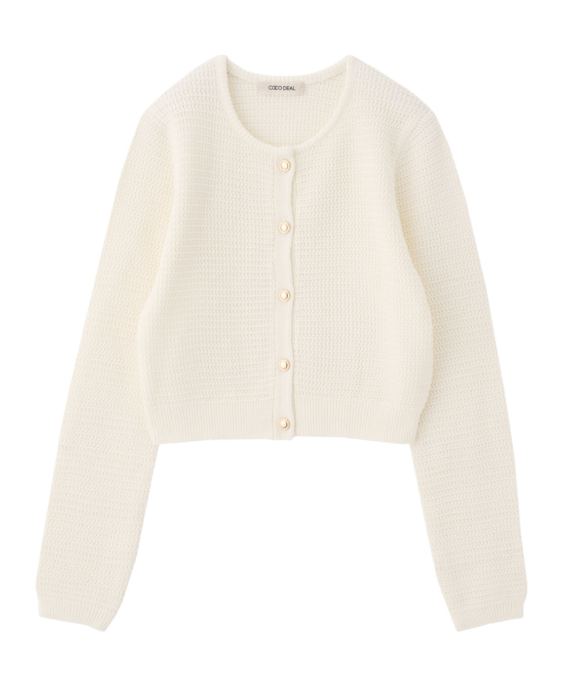 COCO DEAL「柄編みボーダーニットカーディガン」|ニット・セーター|