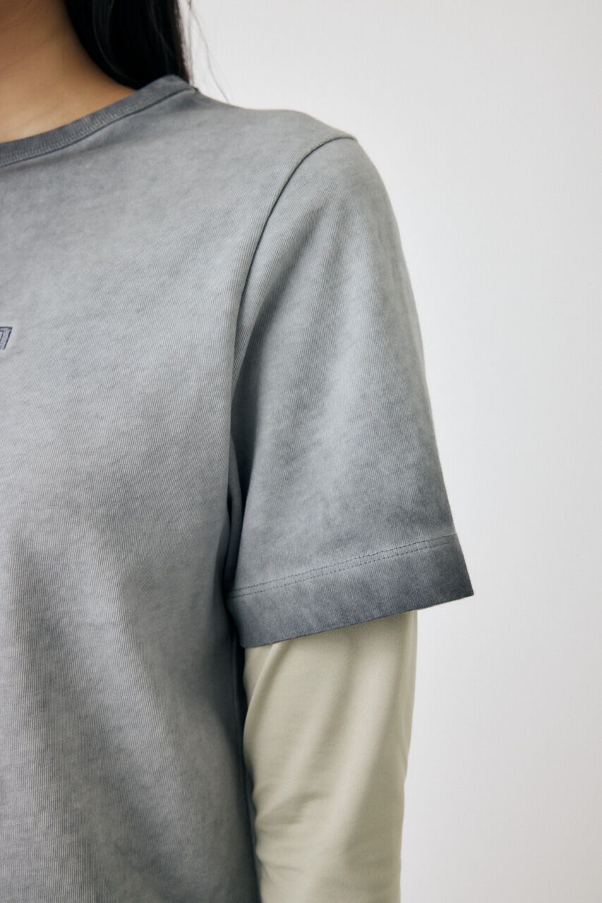 MOUSSY「LAYERED LIKE EMBROIDERY LS Tシャツ」|Tシャツ・カットソー|