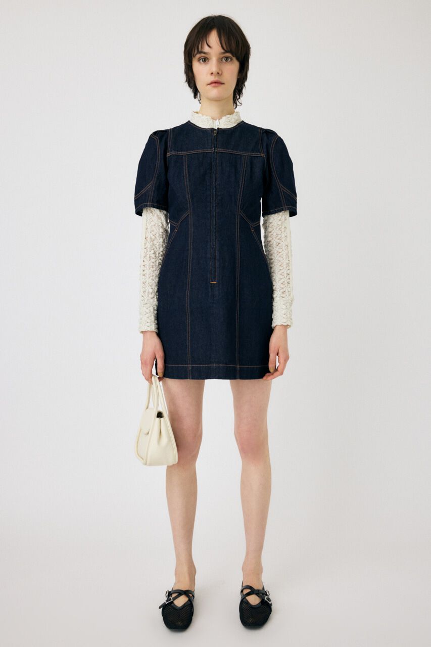 MOUSSY「FRONT ZIP MINI ドレス」|ワンピース|