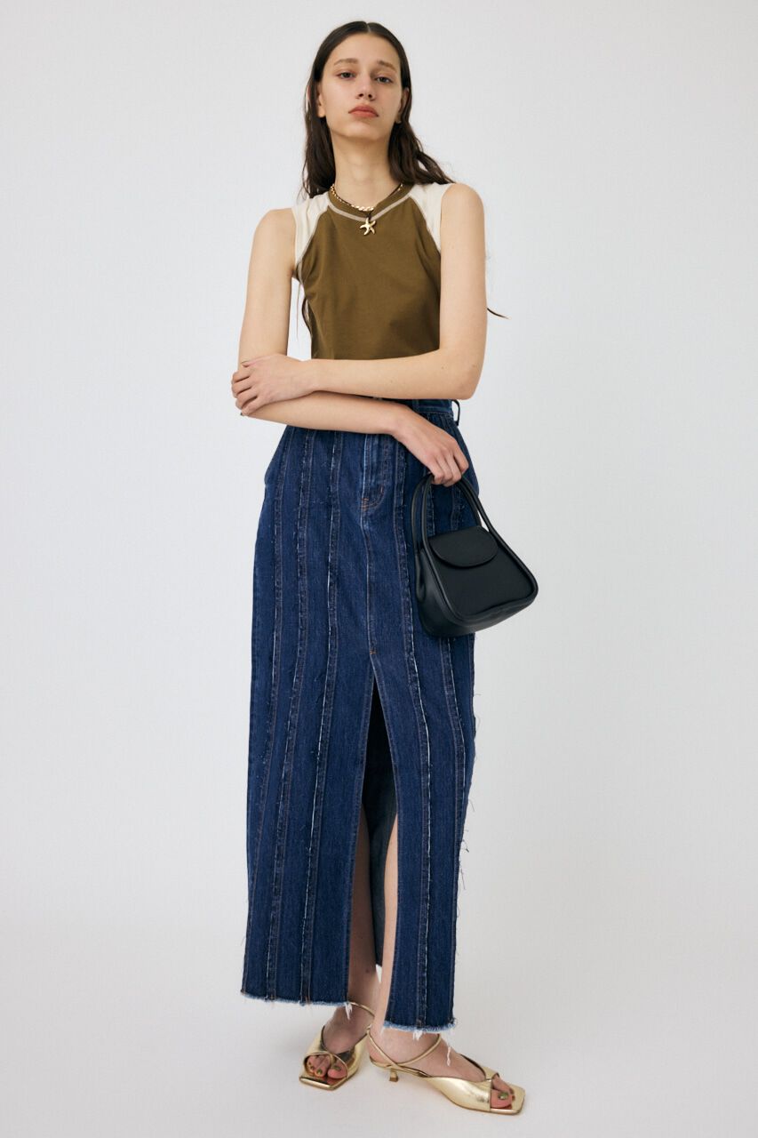 MOUSSY「FRONT SLIT FRINGE スカート」|スカート|