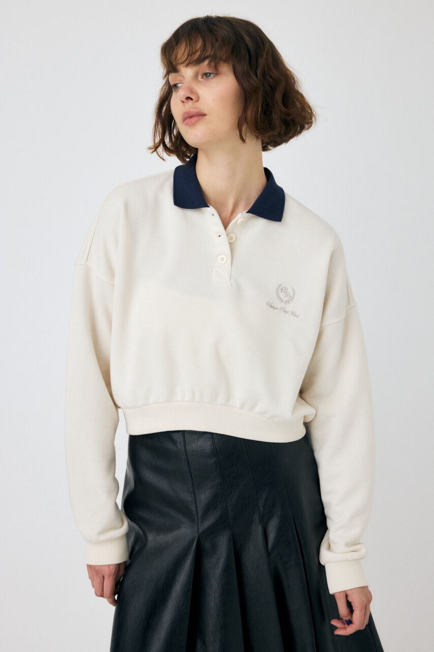 MOUSSY「EMBROIDERY ポロプルオーバー」|パーカー|O/WHT1