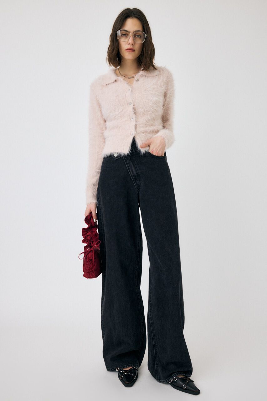MOUSSY「CROSS WAIST WIDE STRAIGHT」|デニム|