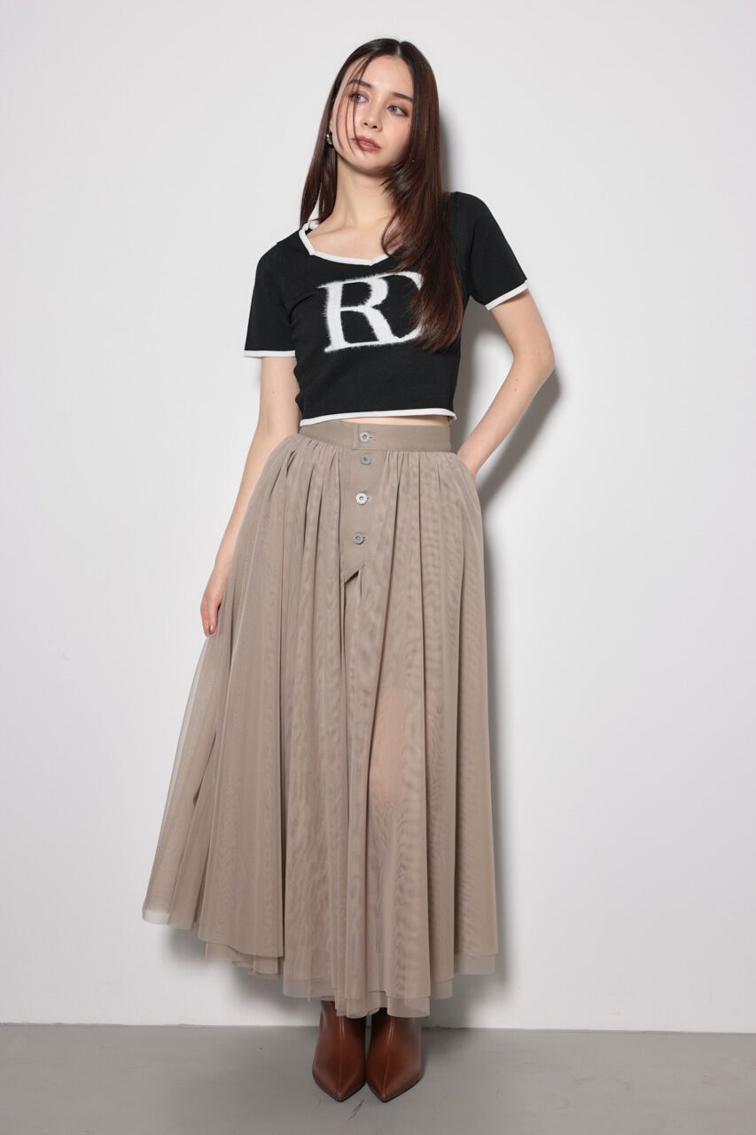 rienda「ビッグＲロゴニットトップス」|ニット・セーター|