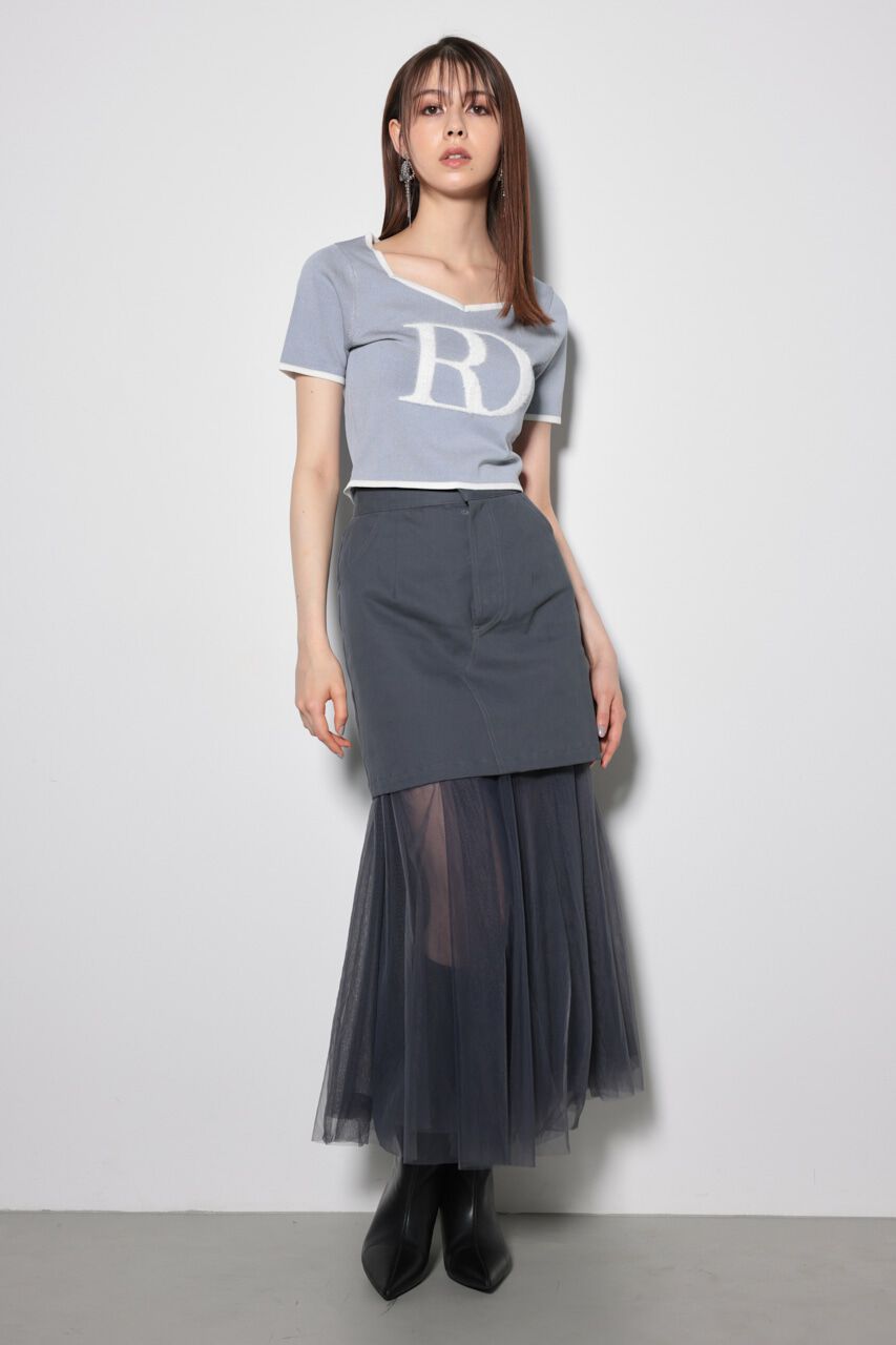 rienda「ビッグＲロゴニットトップス」|ニット・セーター|