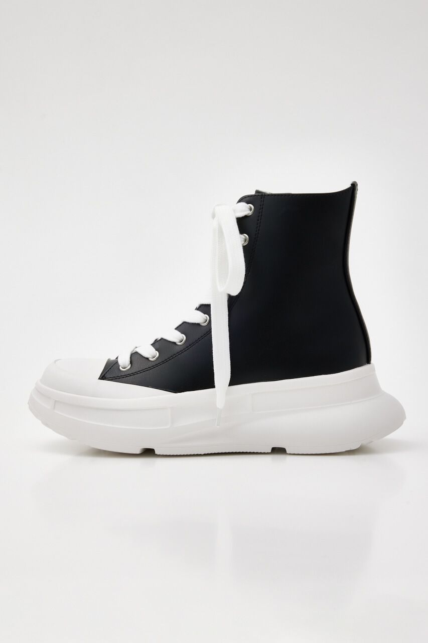 rienda「ボリュームソールフェイクレザースニーカー」|スニーカー|BLK