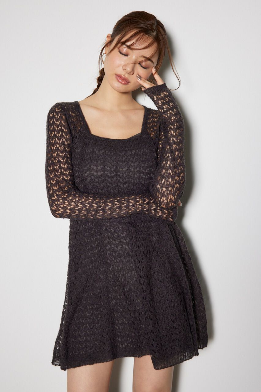 rienda「ソフティーニットフレアミニワンピース」|ワンピース|