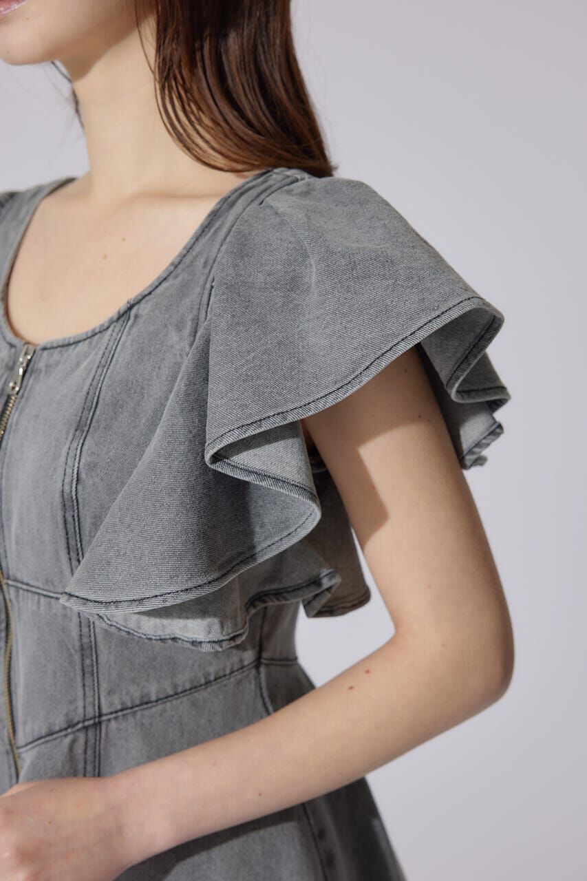 rienda「フリルスリーブミニワンピース」|ワンピース|