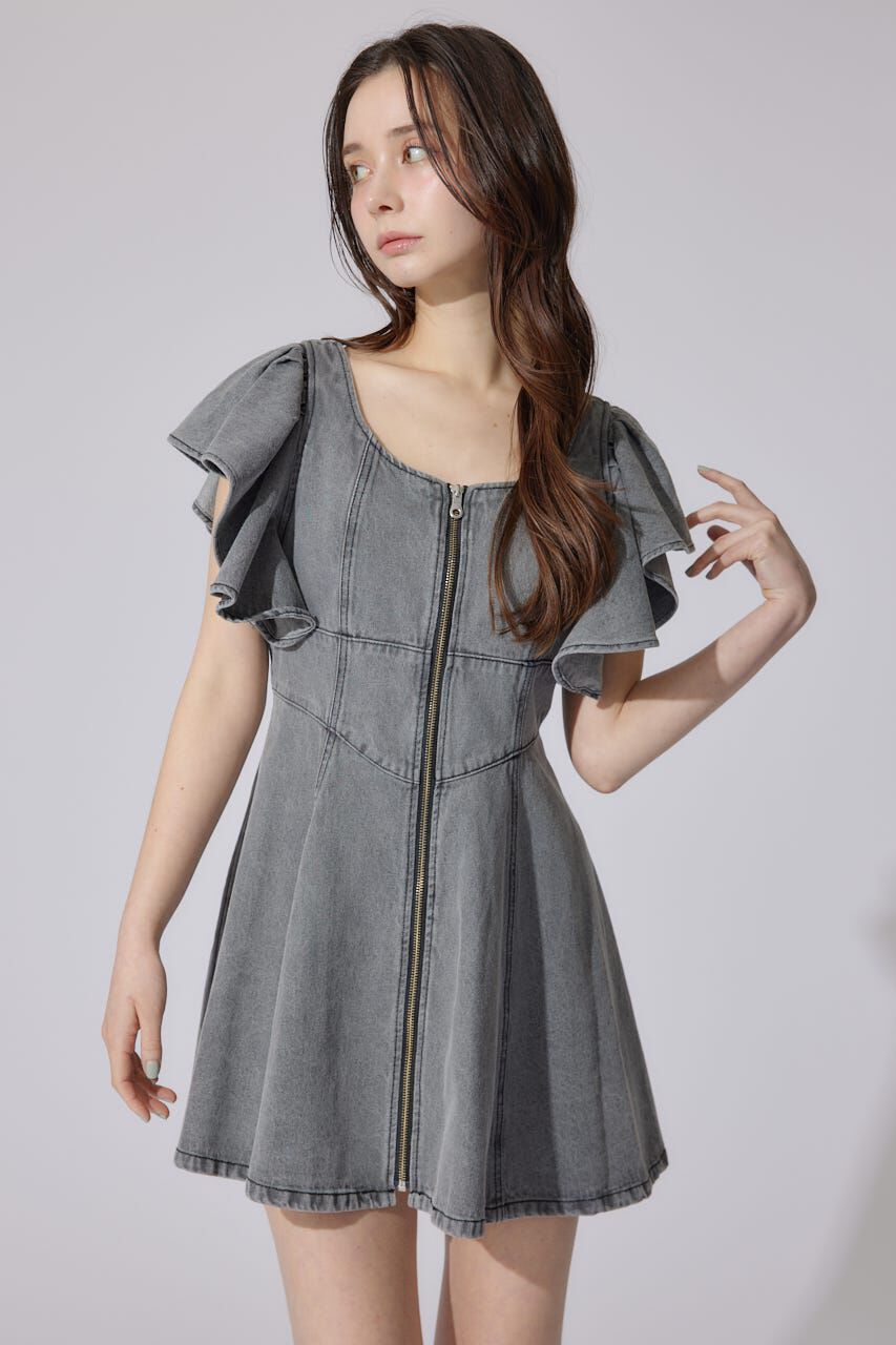 rienda「フリルスリーブミニワンピース」|ワンピース|