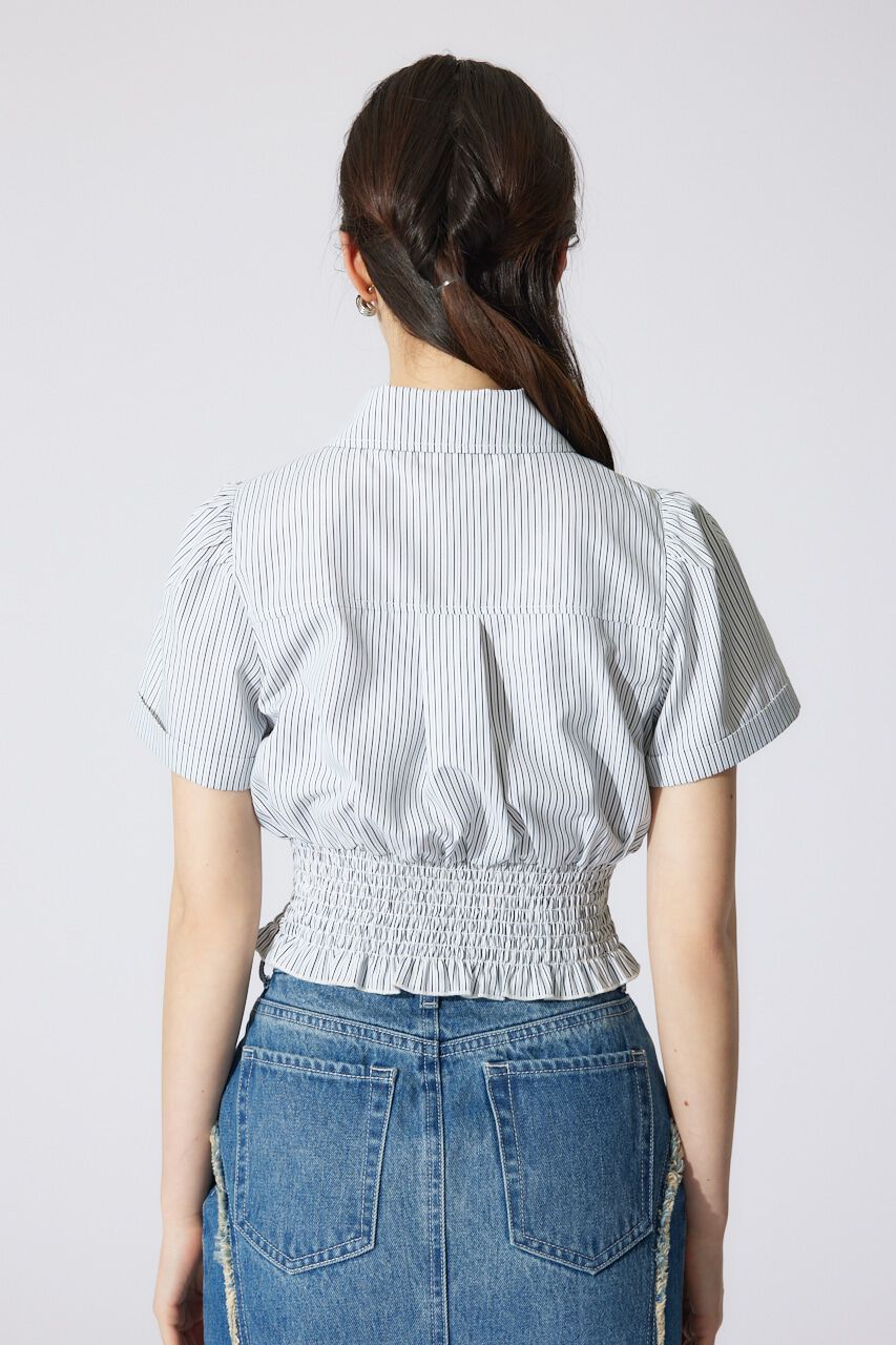 rienda「ウエストシャーリングZIPブラウス」|シャツ・ブラウス|