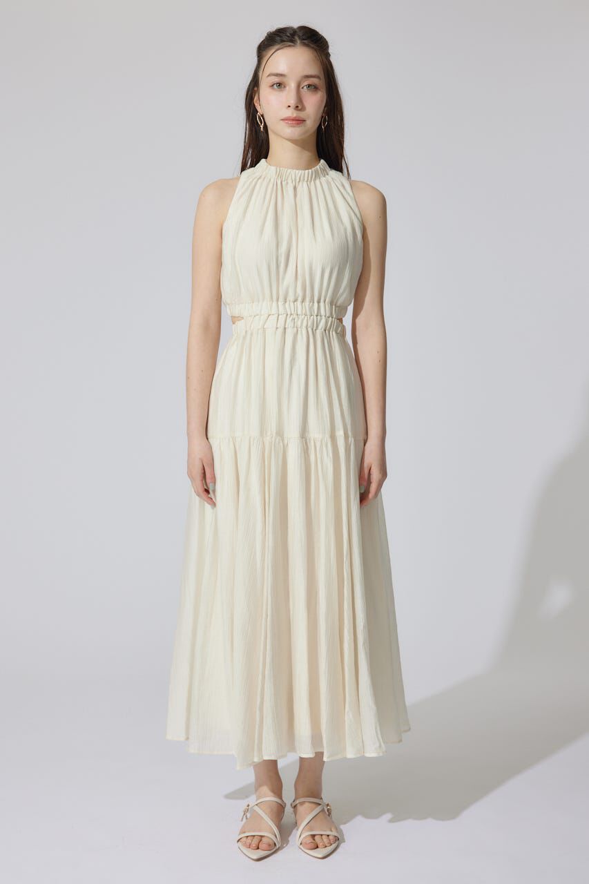 rienda「ホルターネックギャザーフレアワンピース」|ワンピース|