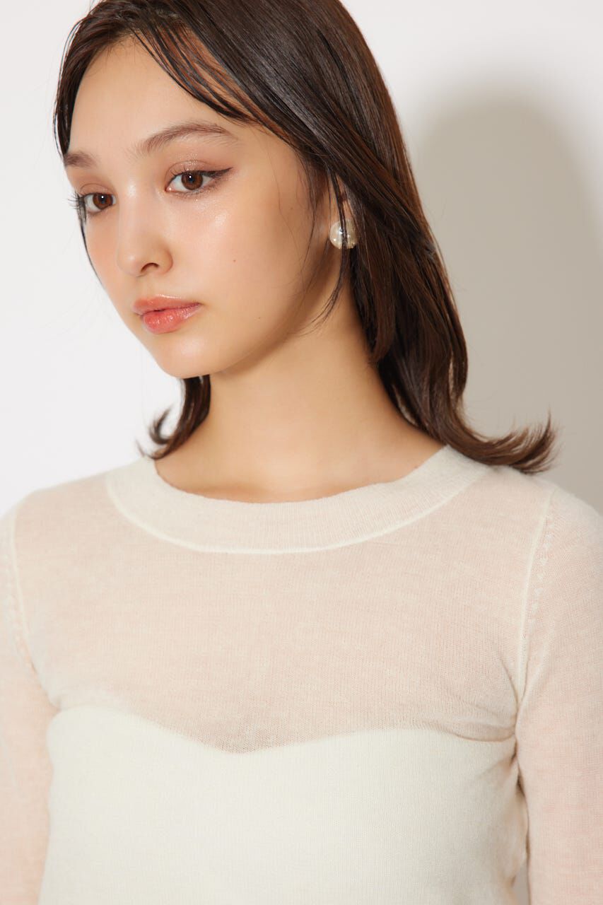 rienda「バックリボンアルパカミックスニットトップス」|ニット・セーター|