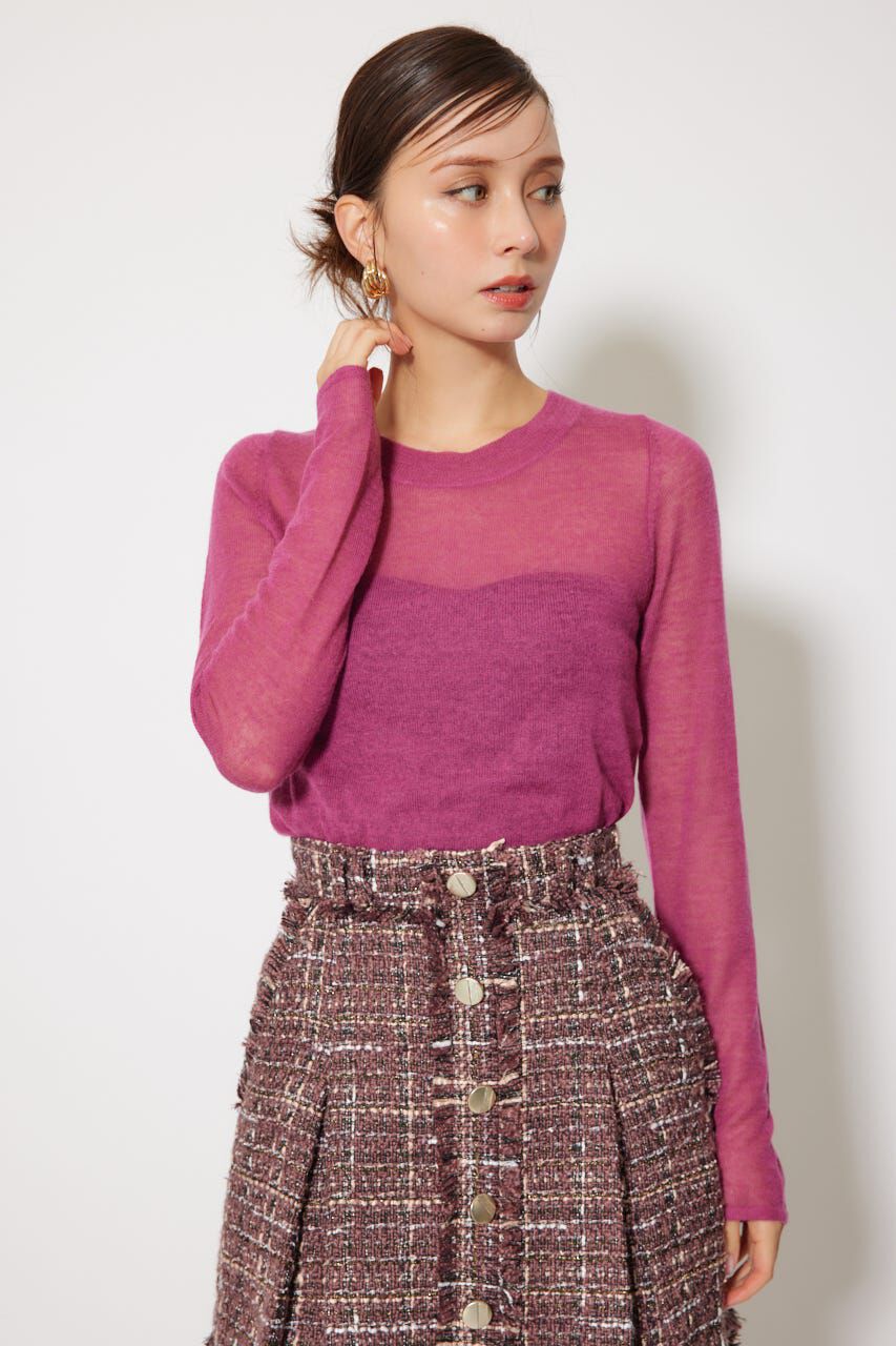 rienda「バックリボンアルパカミックスニットトップス」|ニット・セーター|