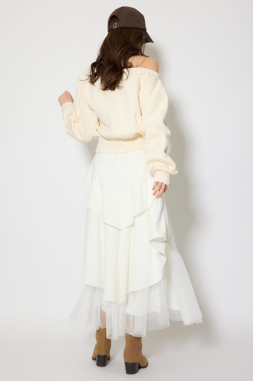 rienda「チュールレイヤードラッフルジャストウエストスカート」|スカート|