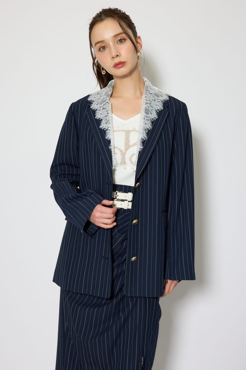 rienda「レースディティール2WAYテーラードジャケット」|その他|柄NVY5