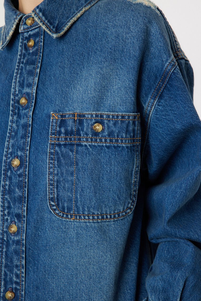 RODEO CROWNS「ダメージデニムシャツ」|シャツ・ブラウス|