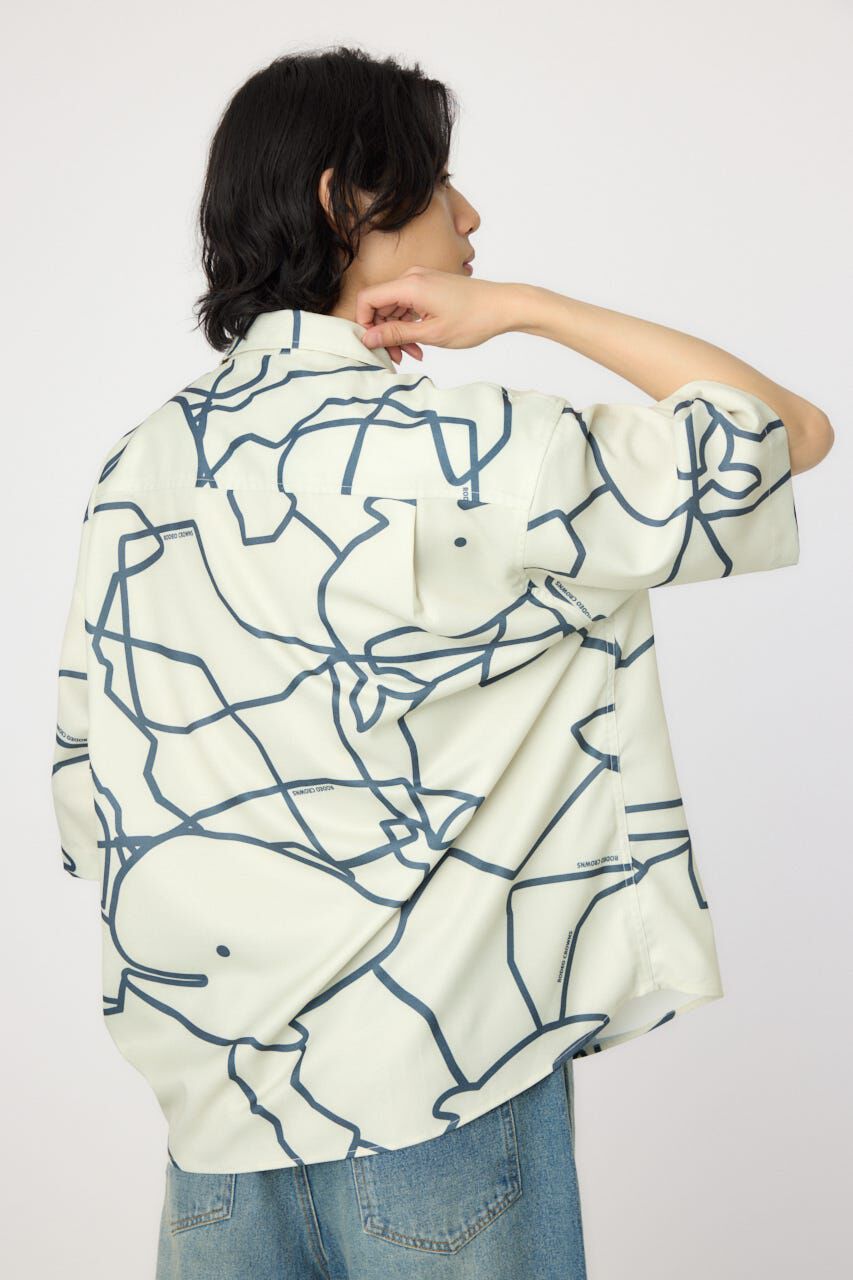 RODEO CROWNS「アブストラクトホエールシャツ」|シャツ・ブラウス|