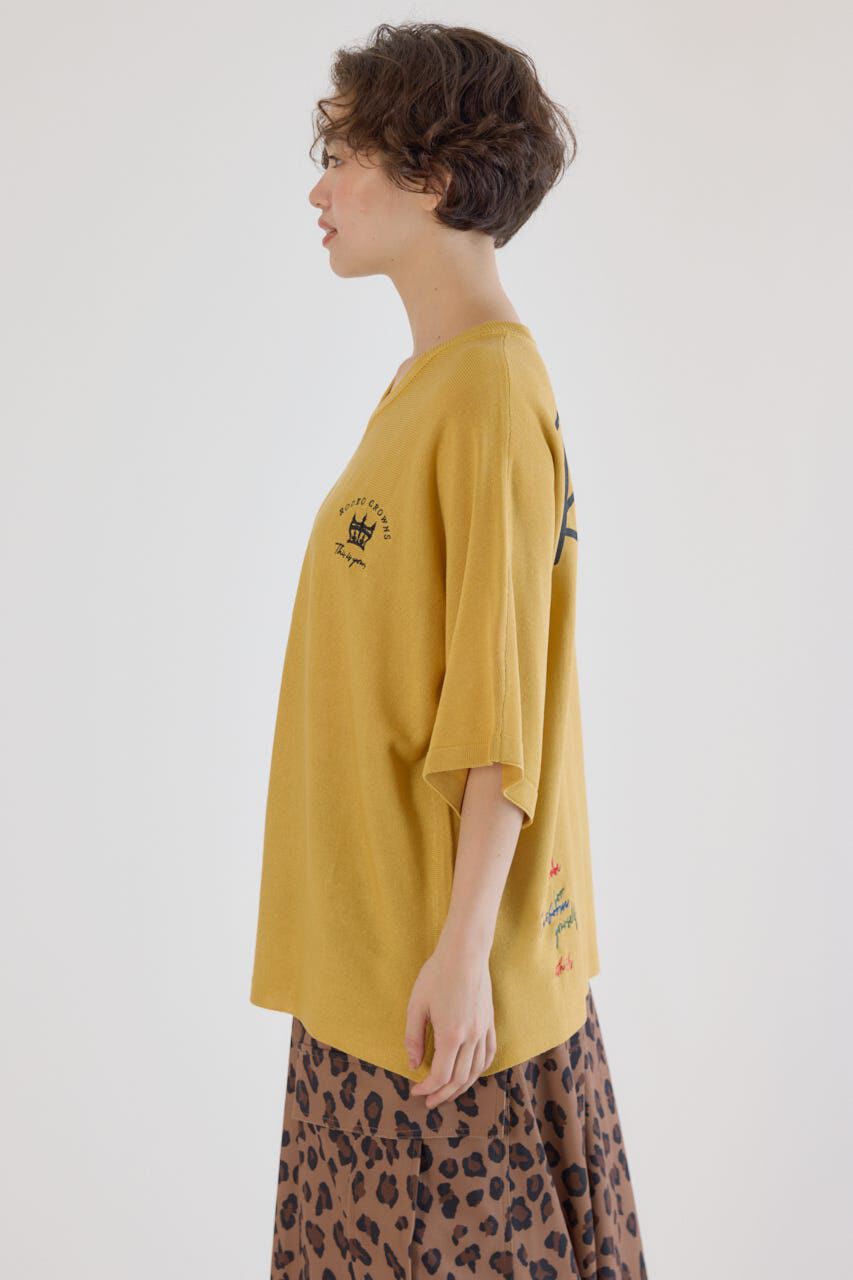 RODEO CROWNS「BIG LOGO5分袖ニットトップス」|ニット・セーター|