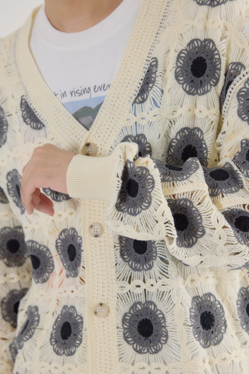 RODEO CROWNS「クロシェフラワーニットカーディガン」|カーディガン|