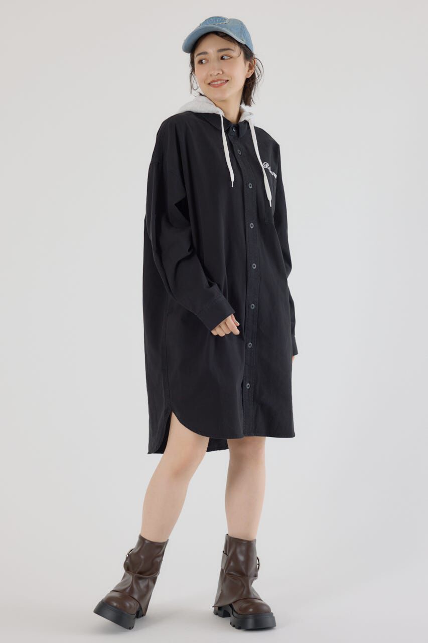 RODEO CROWNS「フード付きロゴシャツワンピース」|ワンピース|