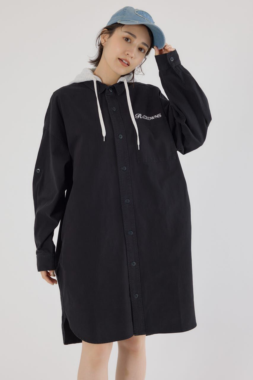 RODEO CROWNS「フード付きロゴシャツワンピース」|ワンピース|