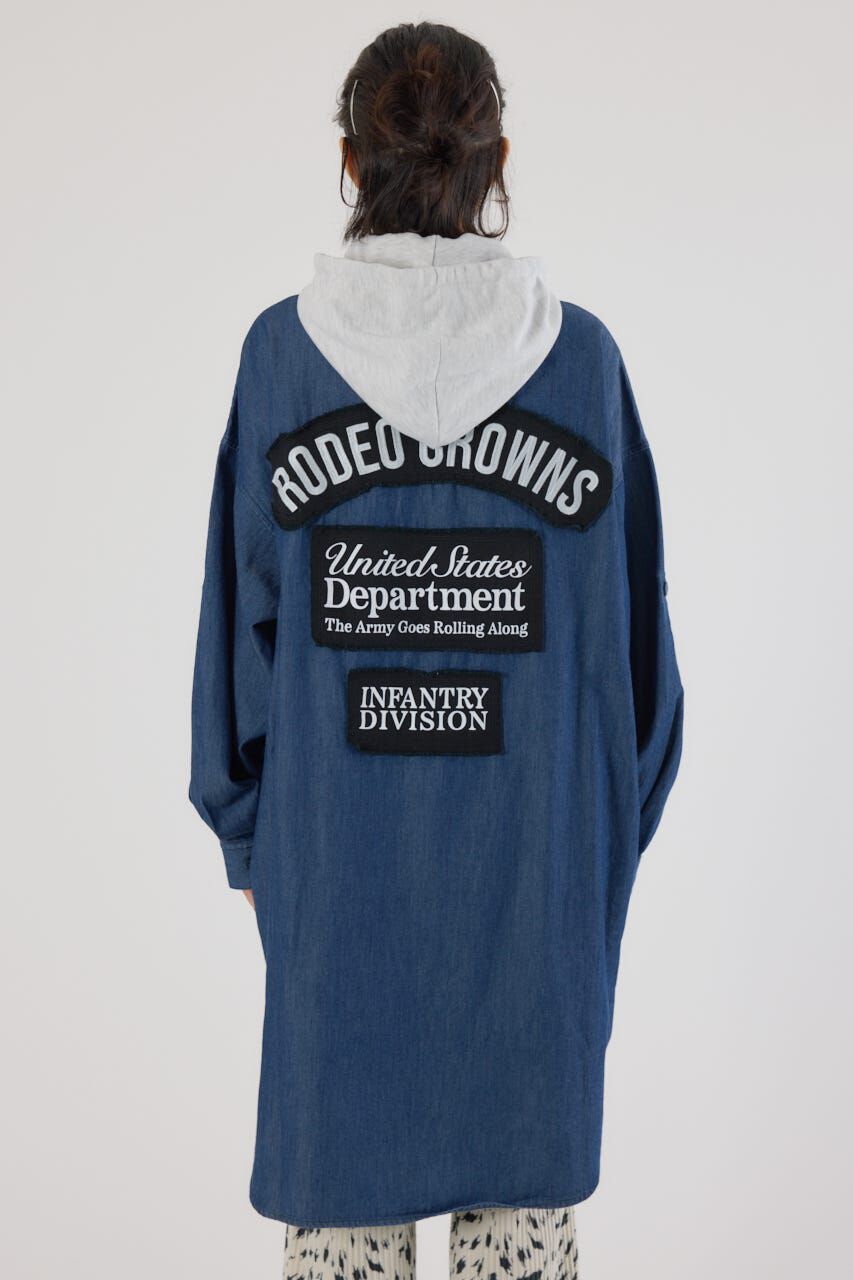 RODEO CROWNS「フード付きロゴシャツワンピース」|ワンピース|