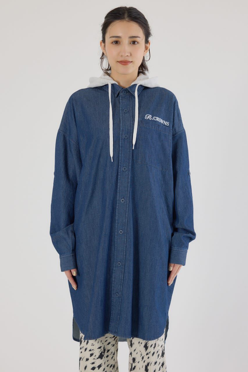 RODEO CROWNS「フード付きロゴシャツワンピース」|ワンピース|