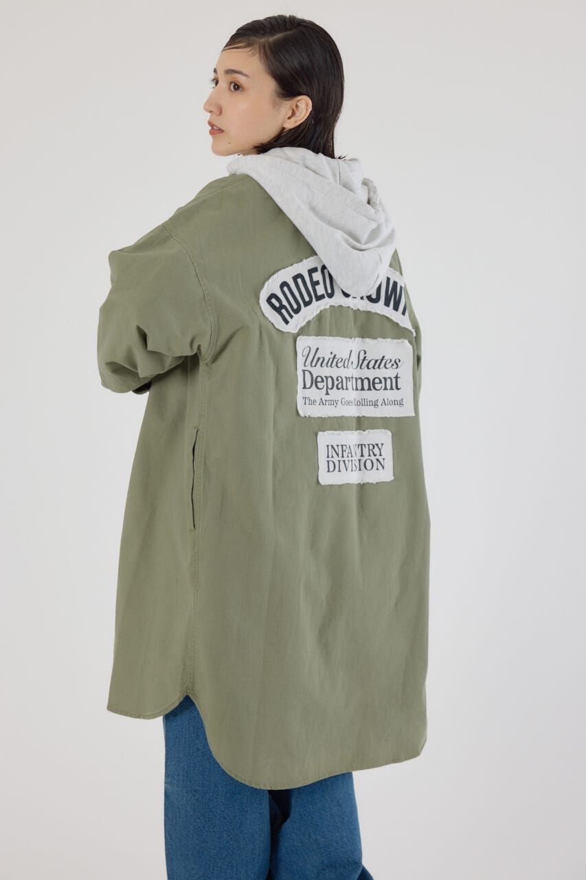 RODEO CROWNS「フード付きロゴシャツワンピース」|ワンピース|