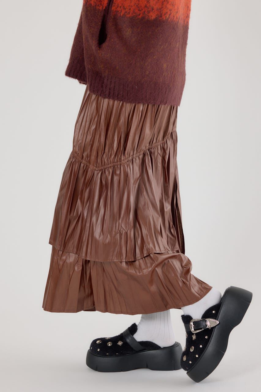 RODEO CROWNS「レザーライクフリルティアードスカート」|スカート|