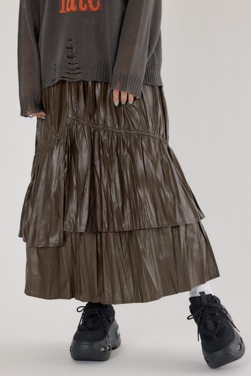 RODEO CROWNS「レザーライクフリルティアードスカート」|スカート|KHA