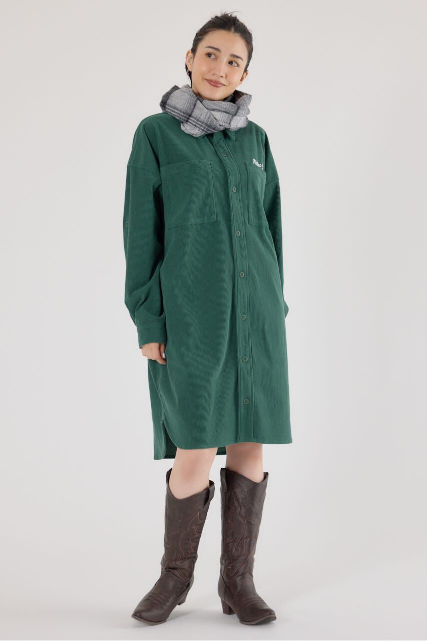 RODEO CROWNS「フード付きコーデュロイシャツワンピース」|ワンピース|