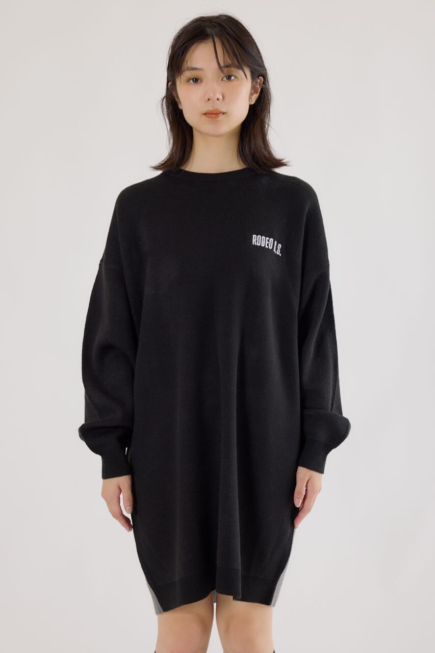 RODEO CROWNS「バックバイカラーロゴニットワンピース」|ワンピース|