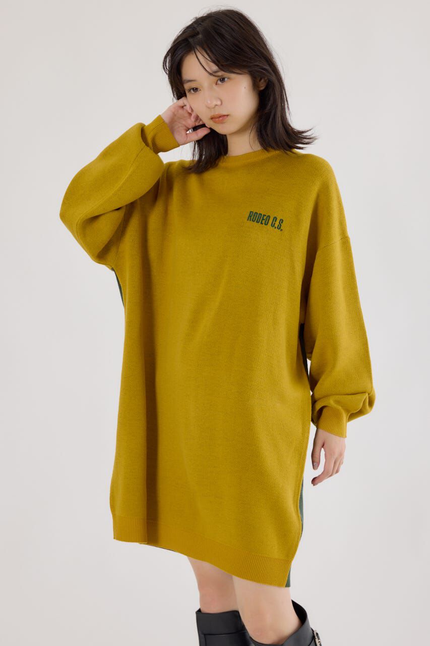 RODEO CROWNS「バックバイカラーロゴニットワンピース」|ワンピース|YEL