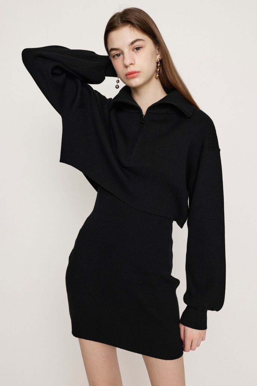 SLY「BIG COLLOR ZIP UP 2P ショートワンピース」|ワンピース|