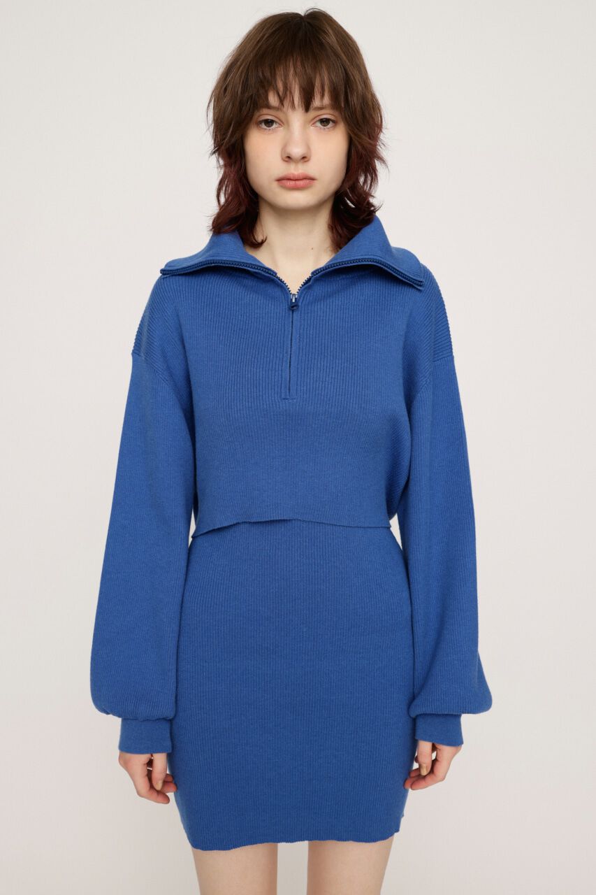 SLY「BIG COLLOR ZIP UP 2P ショートワンピース」|ワンピース|BLU