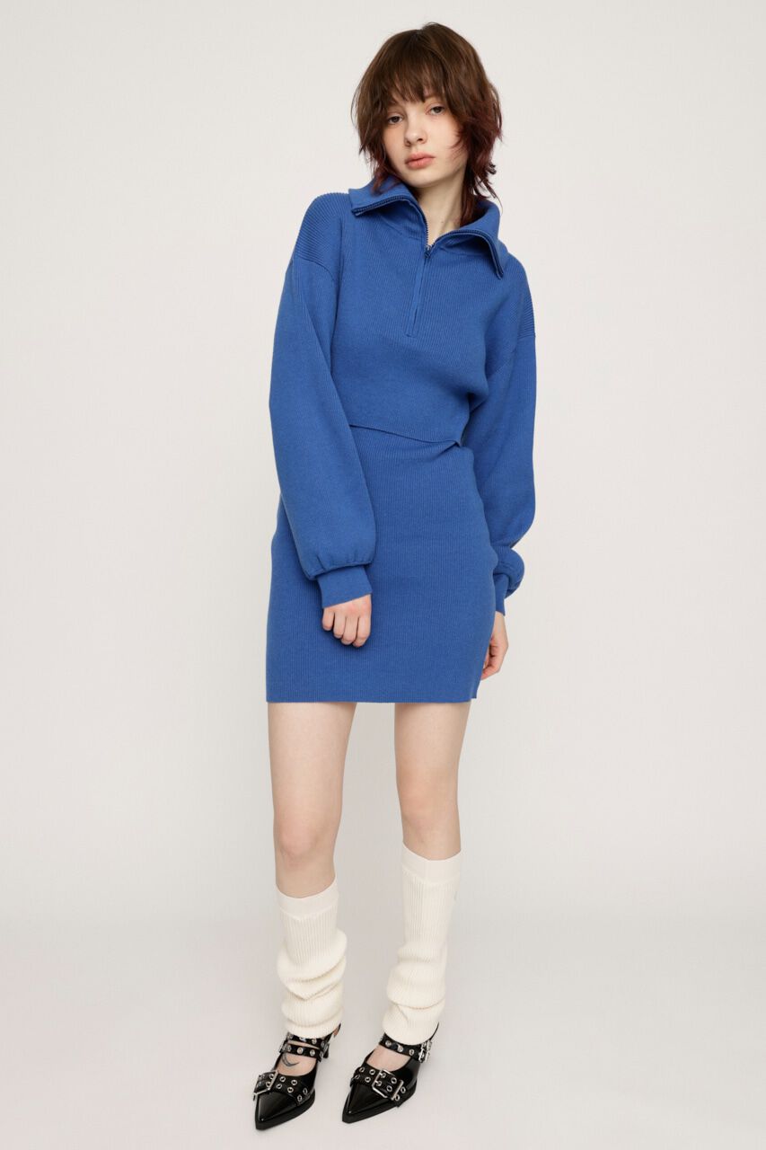 SLY「BIG COLLOR ZIP UP 2P ショートワンピース」|ワンピース|