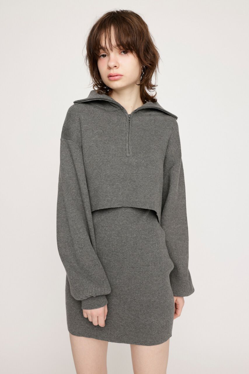 SLY「BIG COLLOR ZIP UP 2P ショートワンピース」|ワンピース|T.GRY
