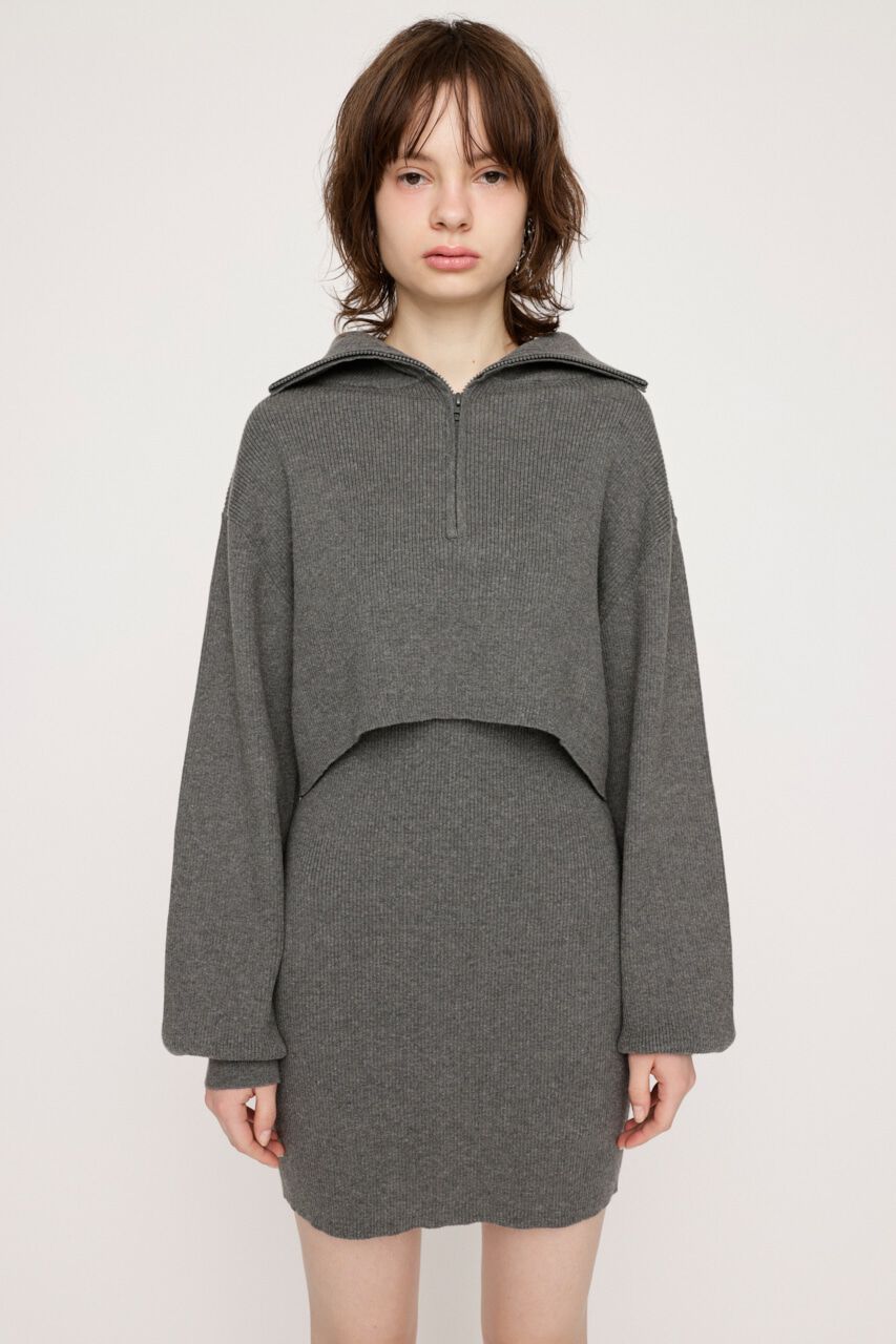 SLY「BIG COLLOR ZIP UP 2P ショートワンピース」|ワンピース|