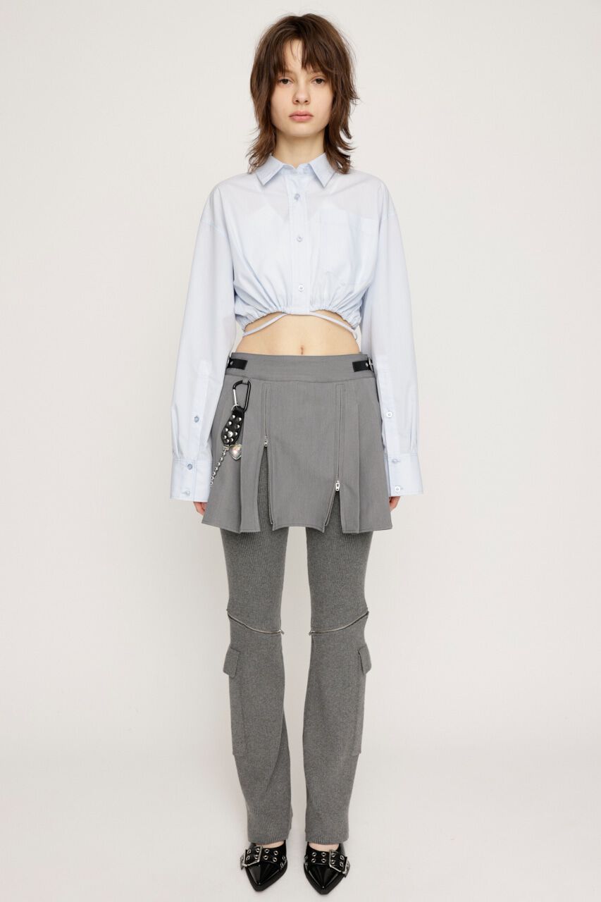SLY「OPEN ZIP PLEATS ショートスカート」|スカート|