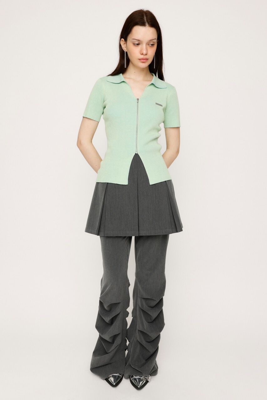 SLY「DUAL COLOR FRONT ZIP KNIT トップス」|ニット・セーター|