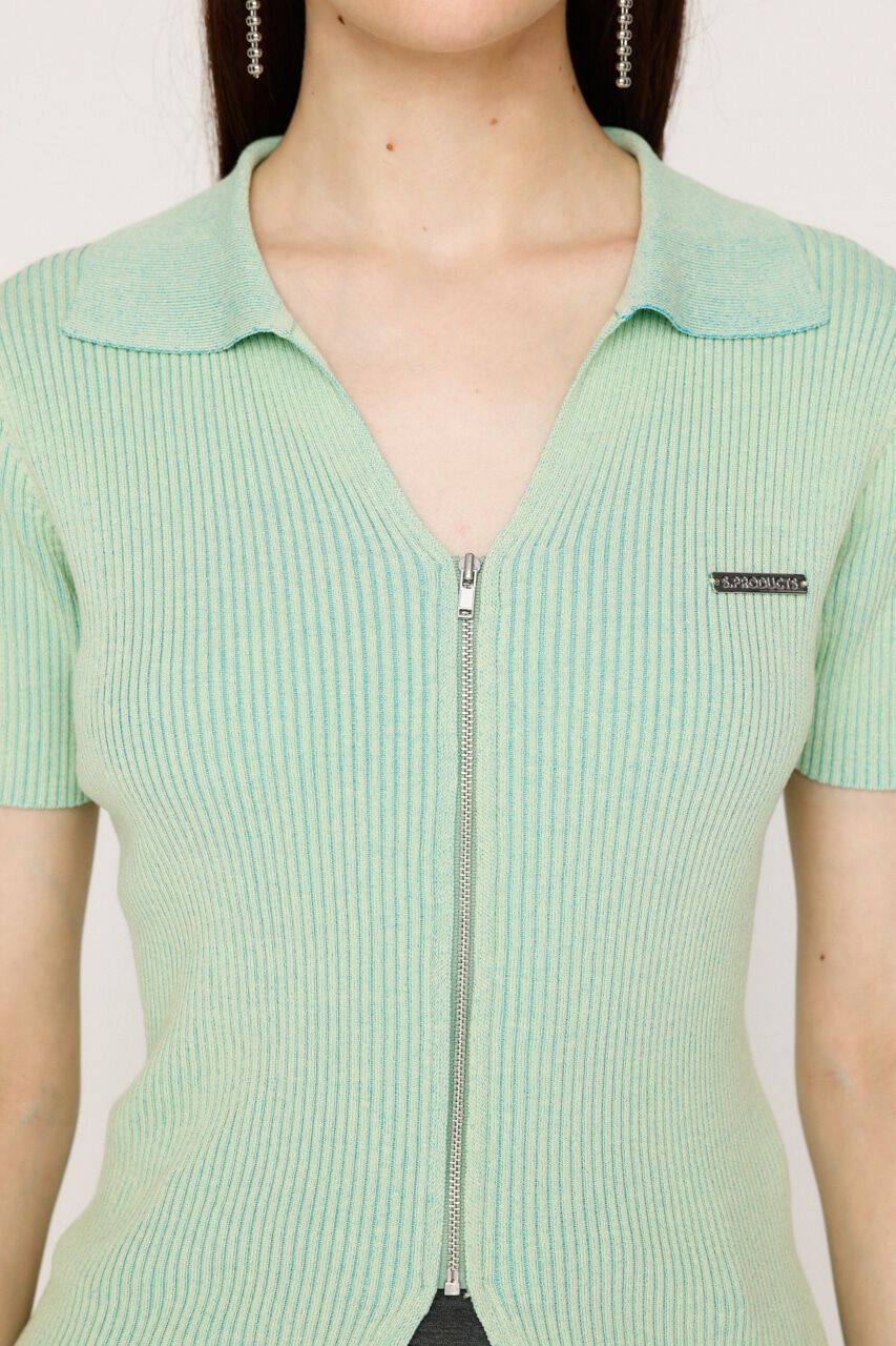 SLY「DUAL COLOR FRONT ZIP KNIT トップス」|ニット・セーター|