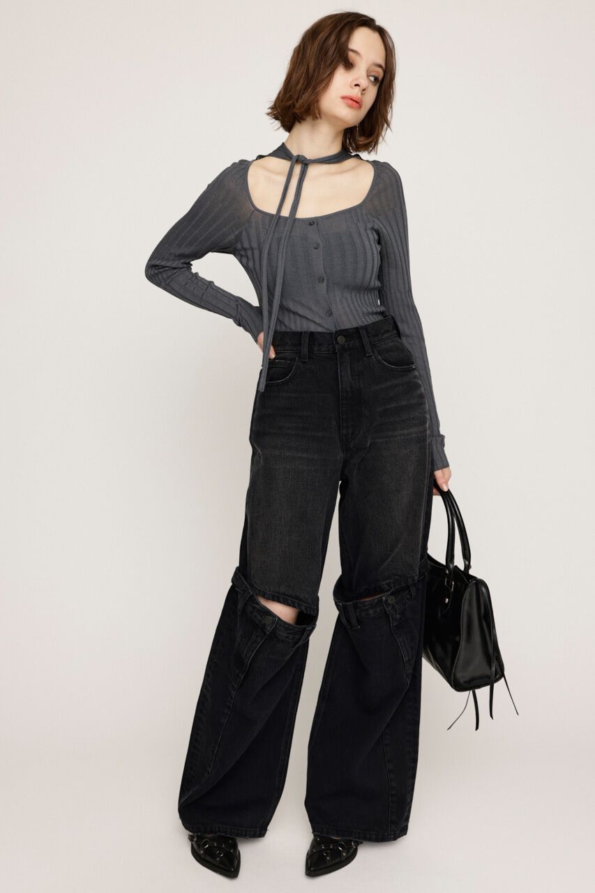 SLY「J／W KNEE DENIM PT-E」|デニム|