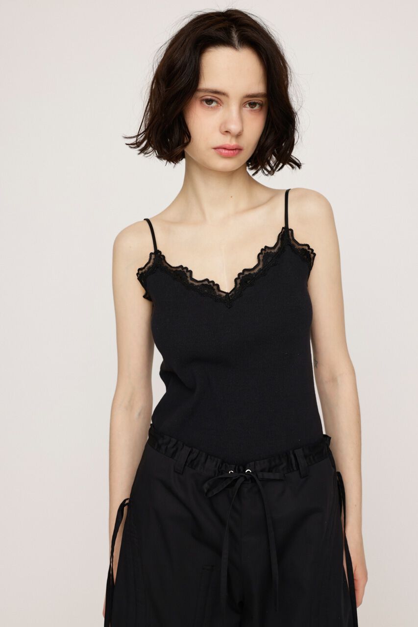 SLY「LACE DOCKING キャミソール」|キャミソール|BLK