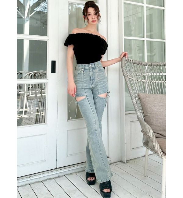 RESEXXY「シアードッキングオフショルトップス」|Tシャツ・カットソー|