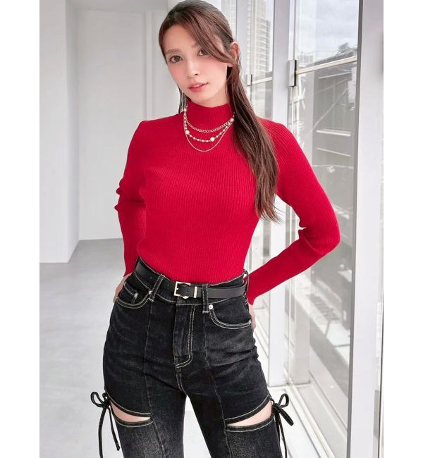 RESEXXY「ハイネックベーシックニットトップス」|ニット・セーター|