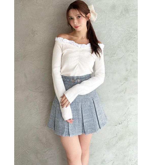 RESEXXY「ホイップフリルVネックニット」|ニット・セーター|