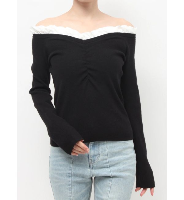 RESEXXY「ホイップフリルVネックニット」|ニット・セーター|