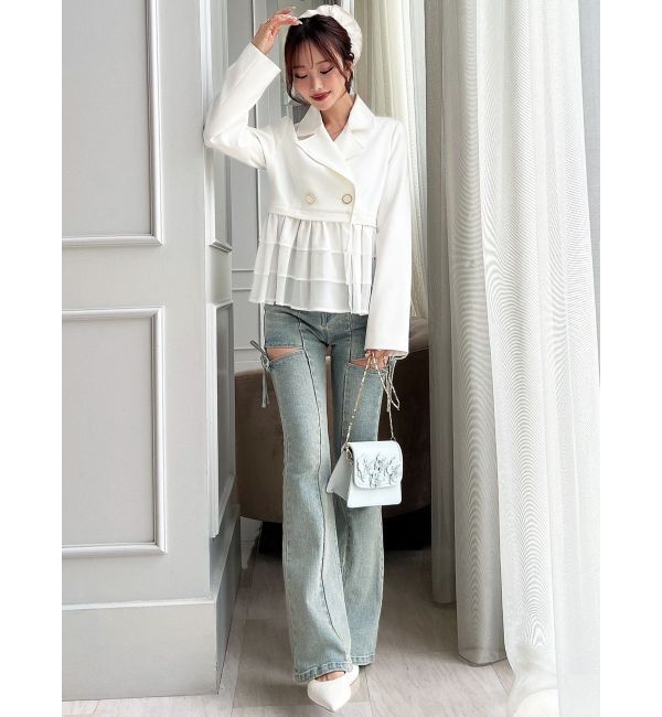 RESEXXY「ドッキングフリルミディジャケット」|その他|