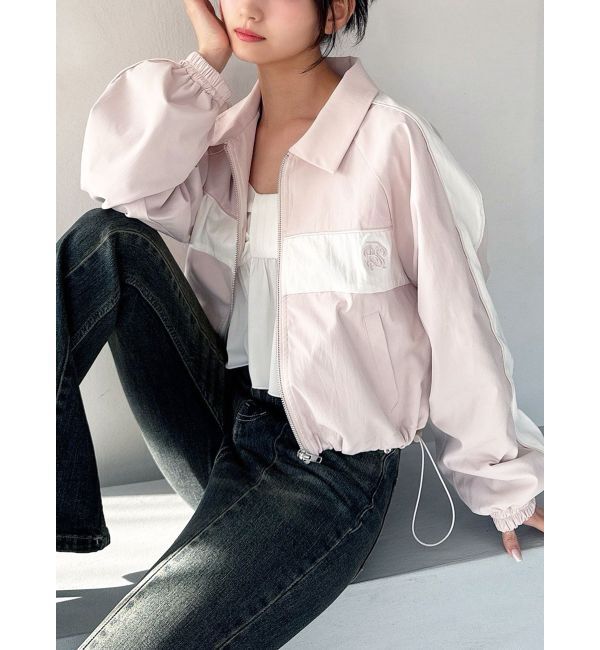 RESEXXY「バイカラーパイピングブルゾン」|ブルゾン・スタジャン|ピンク